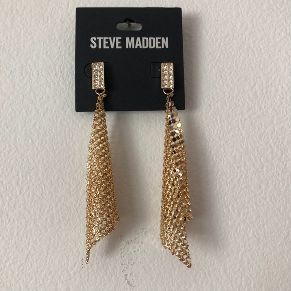 Steve Madden Rhinestone Drop Earrings - Picture 7 of 16